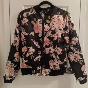 Floral bomber jacket.